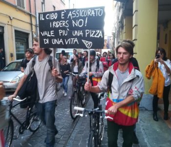 sciopero dei ciclofattorini a Bologna